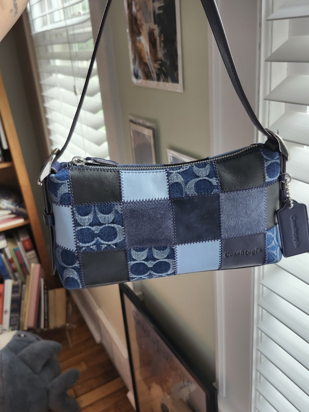 Coach Patchwork Denim Shoulder Bag in Blue
